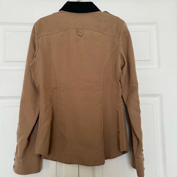 Express Button Down Shirt Camel with Black Size XS - Picture 2 of 3